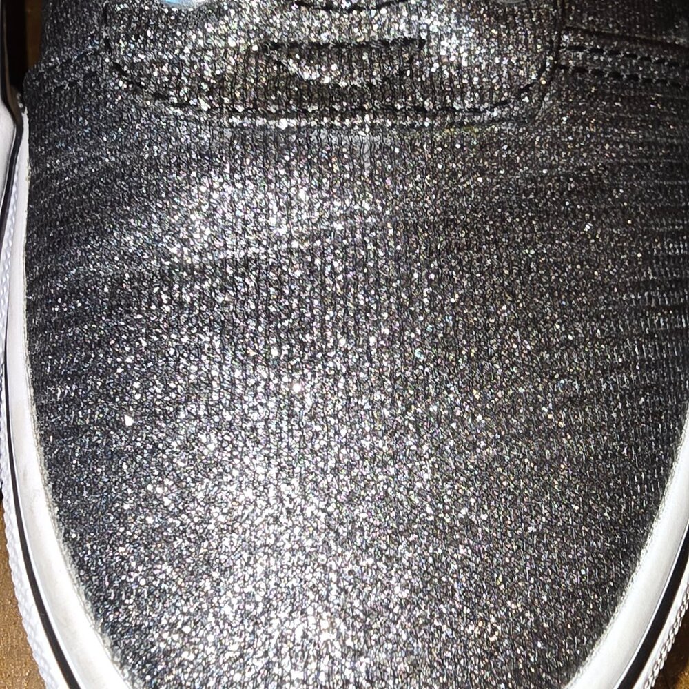 VANS Silver Lurex Glitter Old Skool Skate Shoe - Picture 15 of 16